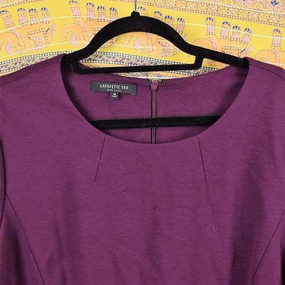 Lafayette 148 NY Italian Punto Milano Peplum Dress - Picture 5 of 11